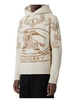 BURBERRY Equestrian Knight Intarsia Hoodie - Medium - 100% Wool - RRP £1200 - M Regular
