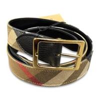 Burberry Leather/ Canvas Reversible House Check Belt Black