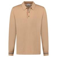 Burberry 'Pace' Signature Stripe Wool Polo Camel