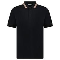 Burberry Hartford Striped Check Short Sleeve Polo in Black