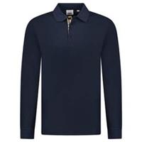 Burberry 'Hartford' Long Sleeved Check Placket Polo-Shirt Navy