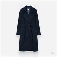 Burberry Kensington Wool Trench Coat Dark Charcoal Blue Size 52 - 52 Regular