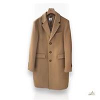 Burberry Heysham Wool Blend Coat Camel Size 50 - 50 Regular