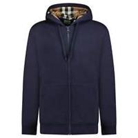 Burberry 'Hove' check Hood Embroidery Logo Hoodie Zip Sweatshirt Navy