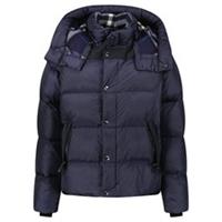 Burberry 'Leeds' Detachable Sleeve Hooded Down Jacket Navy