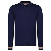 Burberry 'Pace' Signature Stripe Wool Polo Navy