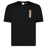 Burberry 'Ellison' Stripe Embroidery T-Shirt Black
