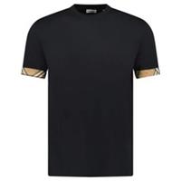 Burberry 'Ellison' Organic Cotton Check Sleeve Black