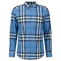 Burberry 'Claverdon' Check Shirt in Blue Jade