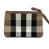Burberry Peyton Check Wristlet Taupe Brown