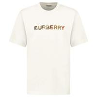 Burberry Check Logo Embroidered T-Shirt White