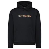 Burberry Farley Logo Embroidered Hoodie in Black