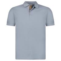Burberry 'Hartford' Check Placket Polo Gale Blue