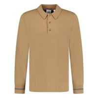 Burberry 'Pace' Long Sleeved Wool Polo-Shirt Camel