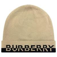 Burberry Logo Wool Beanie in Black & Archive Beige