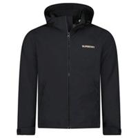 Burberry 'Hargrave' Zip-Up Logo Hooded Rain Jacket Black