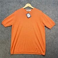 Burberry Top Womens Size UK M Bright Orange Cashmere Silk Blend Knit Logo London - M Regular