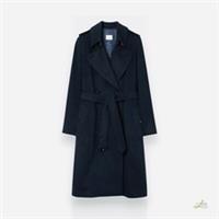 Burberry Kensington Wool Trench Coat Dark Charcoal Blue Size 52 - 52 Regular
