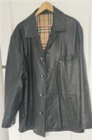 Genuine Burberry London Leather Jacket Nova Check 44" Black New unworn No Tags - 44 Regular