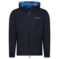 Burberry 'Stanford' Zip-Up Check Reversible Hooded Jacket Black & Blue Check