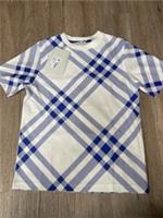 BURBERRY BIAS KIDS BLUE CHECK T-SHIRT - 8y