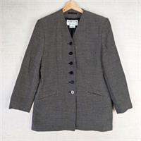 JAEGER Mid Length Black & White Blazer Jacket, 90% Wool, UK14 37" - 14 Regular