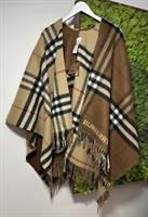 BURBERRY Contrast Check Logo Cape Wool Cashmere Season 2024/25 RRP £890 NEW TAGS - One Size Regular