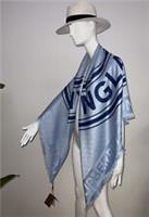 Burberry Genuine TB Monogram Wool AND Silk Square Scarf NEW