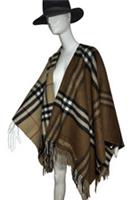 BURBERRY Contrast Check Logo Cape Wool Cashmere Season 2024/25 RRP £890 NEW TAGS - One Size Regular