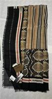 Burberry Genuine Wool mix Silk Snake Stripe Square Scarf RP 375 NEW