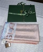 BURBERRY Genuine TB Monogram Wool & Silk Square Scarf NEW