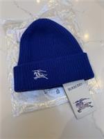 Burberry Ribbed Cashmere Beanie Hat - Knight Blue - One Size - RRP &pound;260