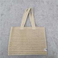 Burberry Goddess Crocheted Open Weave Natural Paper Straw Tote Shoulder Bag