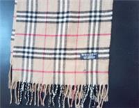 Burberry London 100% Cashmere Camel Plaid Scarf [SF]