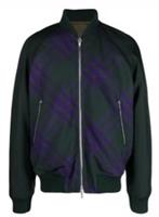 Burberry Reversible Bomber Jacket Green Check Deep Royal Mens Size M New &pound;2190 - M Regular