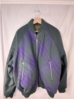 Burberry Reversible Bomber Jacket M Mens Deep Royal IP Check Purple Green EKD - M Regular