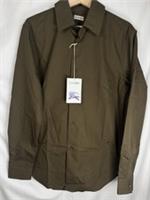 NWT BURBERRY Men's EKD Military Green Cotton Long Sleeve Shirt Size S 8077836 - S Regular