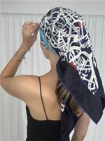 Burberry London City Map Print Scarf Black Multicolour 100% Silk 90 x 90 cm
