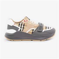 Burberry Vintage Check, Suede and Leather Sneakers - Grey/Archive Beige