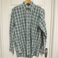 BURBERRY Men's Long Sleeve GREEN CHECK SHIRT Button Down Collar Size Medium M - M Regular