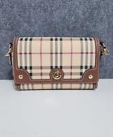 Burberry Small Note canvas check shoulder bag