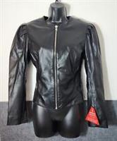 BARNEYS Originals Designer Women's 100% Real Leather Biker Jacket Size 10 Black - 10 Regular