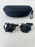 Burberry Tortoise White & Black Sunglasses Square Plastic Full Rim Zebra Print