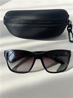 Burberry Unisex Check Black Red Sunglasses Square Frame Polished Acetate