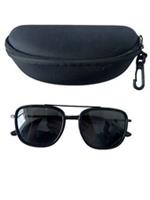 Burberry B 3085-Q 1007/5V Polished Black Sunglasses Rectangle Full Rim with Case