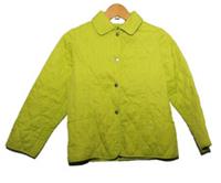 BURBERRY CHILD KIDS COTTON BLEND QUILTED JACKET LIME GREEN 12 YEARS
