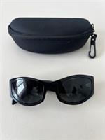 Burberry Women's Polished Black Sunglasses Acetate Rectangle Thick Frame