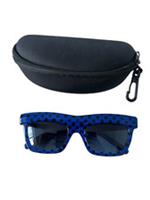 Burberry Runway Blue on Black Polka Dot Sunglasses Square Oversized Plastic