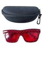 Burberry 2014 Sunglasses Polished Red on Black Polka Dot Square Plastic Full Rim