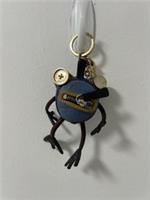Burberry Doris The Frog Bag Charm Stuffed Animal Key Ring Blue/Black Gold